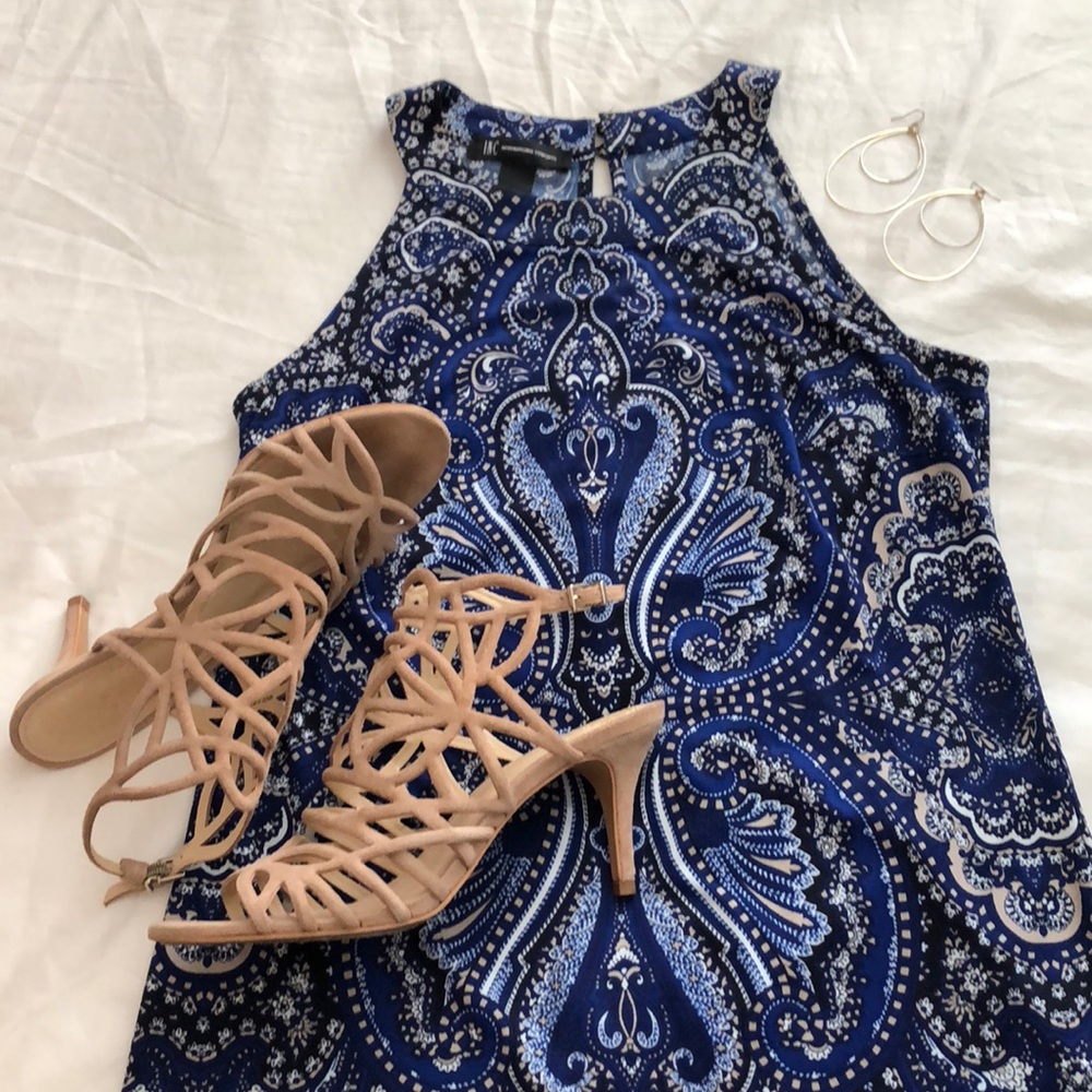 Printed blue dress